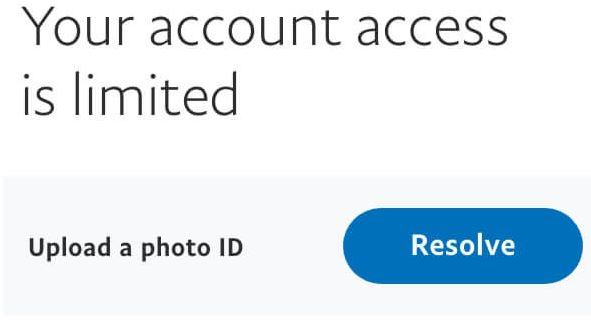 PayPal Account Access Limited Phishing Email