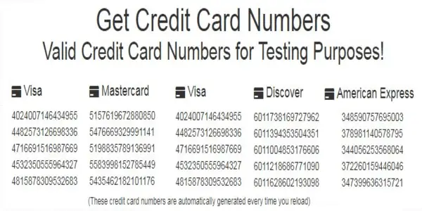How To Generate Free Credit Card Numbers With Security Code That Work Instantly