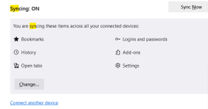 Firefox Sync Account