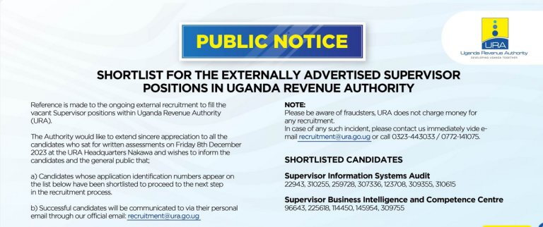 URA Shortlisted Candidates For 2024 Externally Advertised Jobs